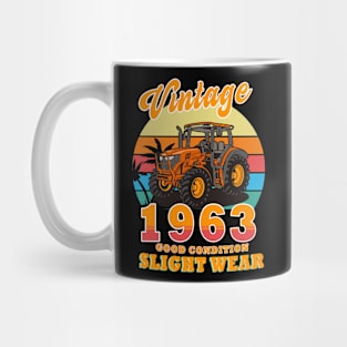 Vintage Est 1963 Farmer Tractor 60th Birthday 60 Years Old Mug